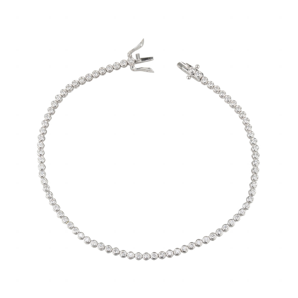 Lab Grown Diamond Tennis Bracelet (2.15 CT) in 10K/14K/18K Gold – VVS EF – 7 Inch Bezel Set Luxury Bracelet