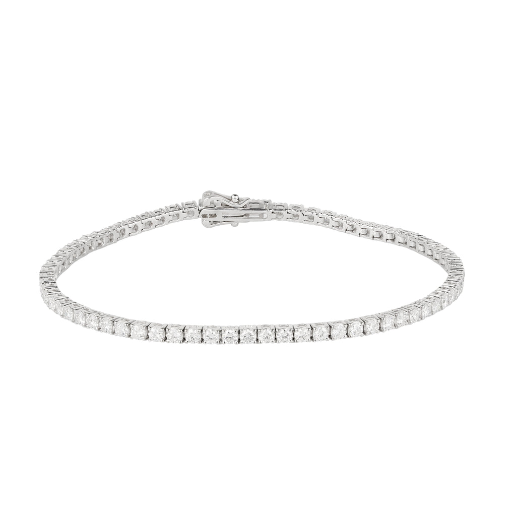 Lab Grown Diamond Tennis Bracelet (2.85 CT) in 10K/14K/18K Gold – VVS EF Round Diamonds – 7 Inch Classic Luxury Bracelet