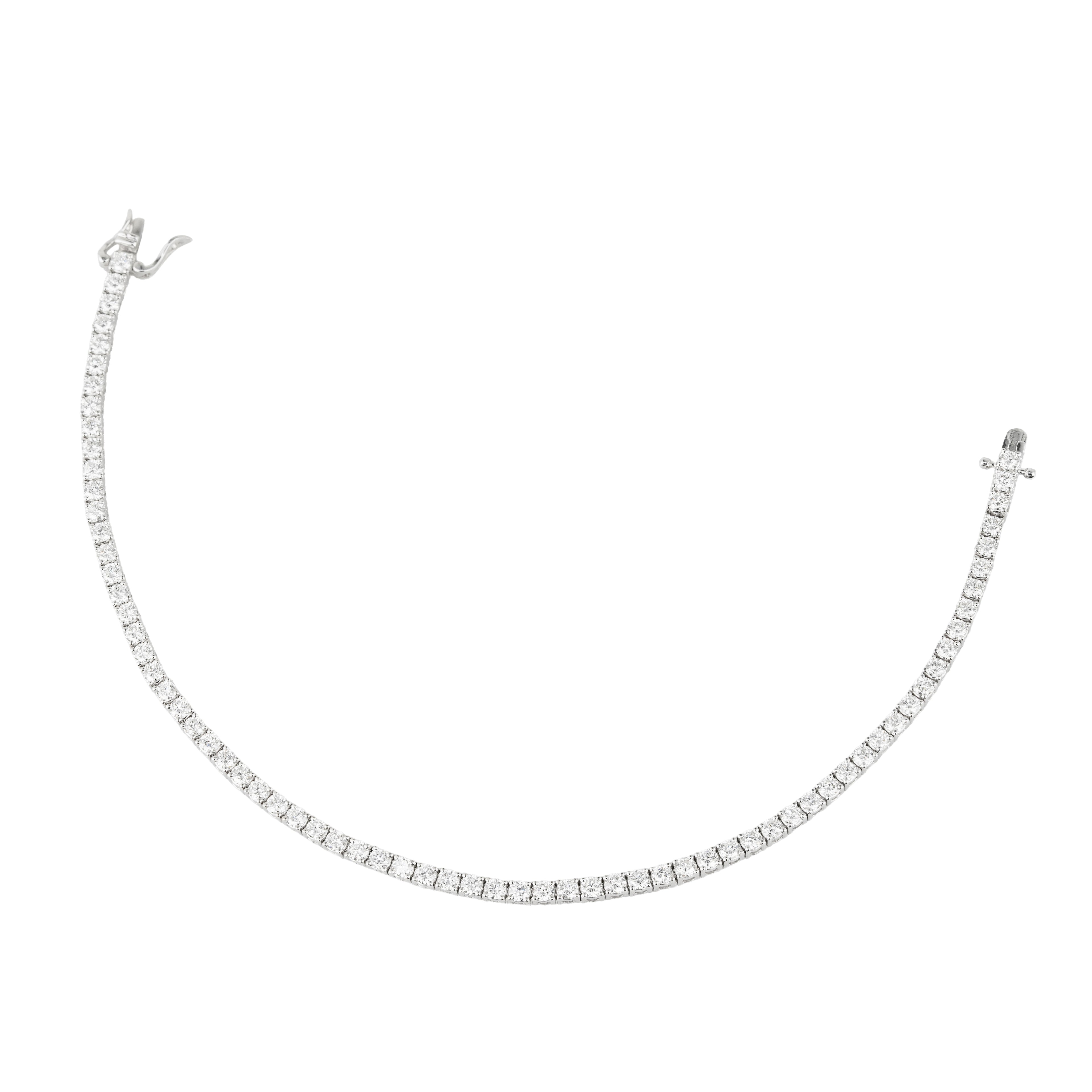 Lab Grown Diamond Tennis Bracelet (2.85 CT) in 10K/14K/18K Gold – VVS EF Round Diamonds – 7 Inch Classic Luxury Bracelet