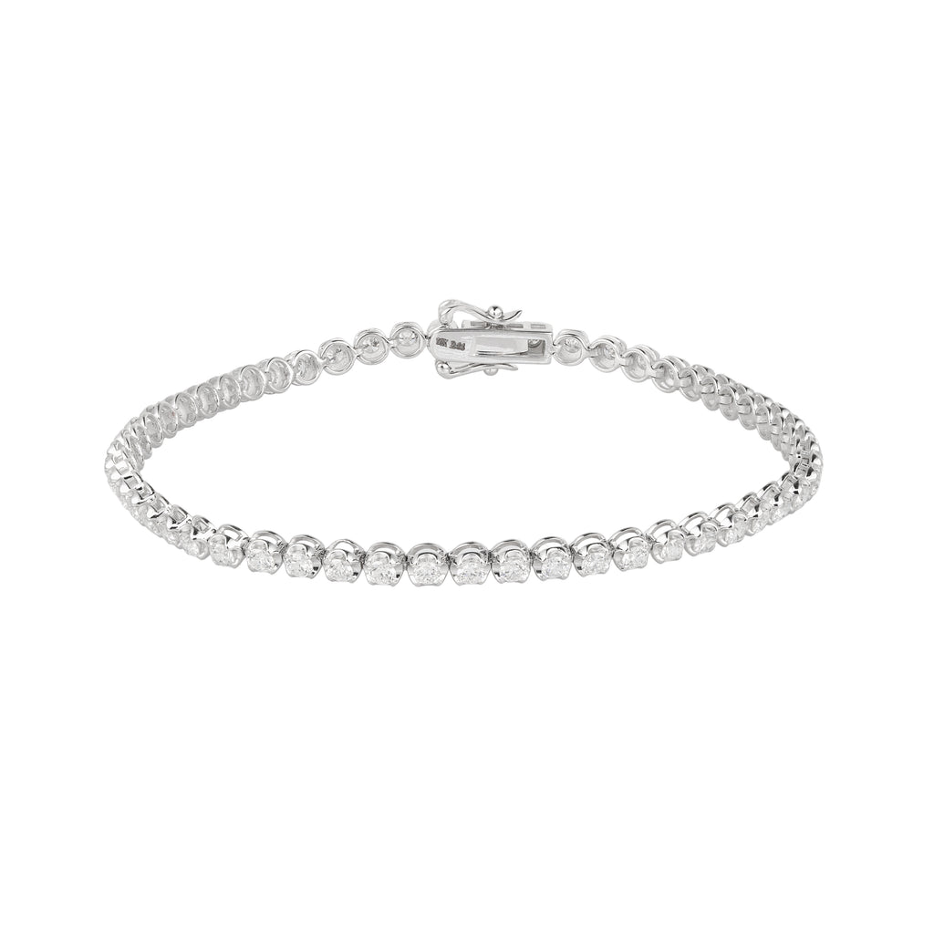 Lab Grown Diamond Tennis Bracelet (2.44 CT) in 10K/14K/18K Gold – VVS EF Round Diamonds – 7 Inch Classic Bezel Set Bracelet