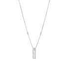 Lab Grown Diamond Baguette & Round Vertical Bar Necklace (0.71 CT) in 10K/14K/18K Gold – Modern Diamond Pendant