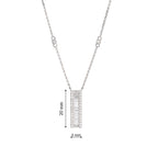 Lab Grown Diamond Baguette & Round Vertical Bar Necklace (0.71 CT) in 10K/14K/18K Gold – Modern Diamond Pendant