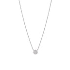 Lab Grown Diamond Halo Pendant Necklace (0.46 CT) in 10K/14K/18K Gold – Round Cluster Diamond Necklace