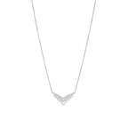 Lab Grown Diamond & Pearl V Shape Necklace (0.23 CT) in 10K/14K/18K Gold – Elegant Diamond Pearl Pendant