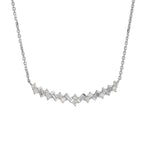 Lab Grown Diamond Chevron Bar Necklace (0.42 CT) in 10K/14K/18K Gold – Baguette & Round Diamond Necklace