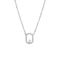Lab Grown Diamond Floating Oval Pendant Necklace (0.25 CT) in 10K/14K/18K Gold – Modern Open Frame Diamond Necklace