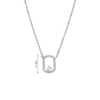 Lab Grown Diamond Floating Oval Pendant Necklace (0.25 CT) in 10K/14K/18K Gold – Modern Open Frame Diamond Necklace