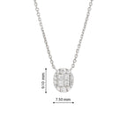 Lab Grown Diamond Oval Halo Pendant Necklace (0.42 CT) in 10K/14K/18K Gold – Cluster Diamond Necklace