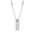 Lab Grown Diamond Baguette & Round Vertical Bar Necklace (0.71 CT) in 10K/14K/18K Gold – Modern Diamond Pendant