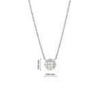 Lab Grown Diamond Halo Pendant Necklace (0.46 CT) in 10K/14K/18K Gold – Round Cluster Diamond Necklace