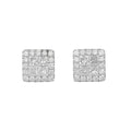 Lab Grown Diamond Square Halo Stud Earrings (0.59 CT) in 10K/14K/18K Gold – Princess Cut Cluster Earrings