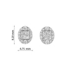 Lab Grown Diamond Oval Halo Stud Earrings (0.62 CT) in 10K/14K/18K Gold – Princess Cut Cluster Earrings