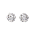 Lab Grown Diamond Cushion Halo Stud Earrings (0.69 CT) in 10K/14K/18K Gold – Princess Cut Cluster Earrings