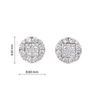 Lab Grown Diamond Cushion Halo Stud Earrings (0.69 CT) in 10K/14K/18K Gold – Princess Cut Cluster Earrings