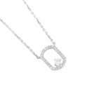 Lab Grown Diamond Floating Oval Pendant Necklace (0.25 CT) in 10K/14K/18K Gold – Modern Open Frame Diamond Necklace