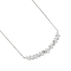 Lab Grown Diamond Chevron Bar Necklace (0.42 CT) in 10K/14K/18K Gold – Baguette & Round Diamond Necklace