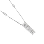 Lab Grown Diamond Baguette & Round Vertical Bar Necklace (0.71 CT) in 10K/14K/18K Gold – Modern Diamond Pendant
