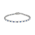 Lab Grown Diamond & Blue Sapphire Tennis Bracelet (1.47 CT Diamond, 1.77 CT Sapphire) in 10K/14K/18K Gold – 7 Inch