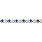 Lab Grown Diamond & Blue Sapphire Tennis Bracelet (1.47 CT Diamond, 1.77 CT Sapphire) in 10K/14K/18K Gold – 7 Inch