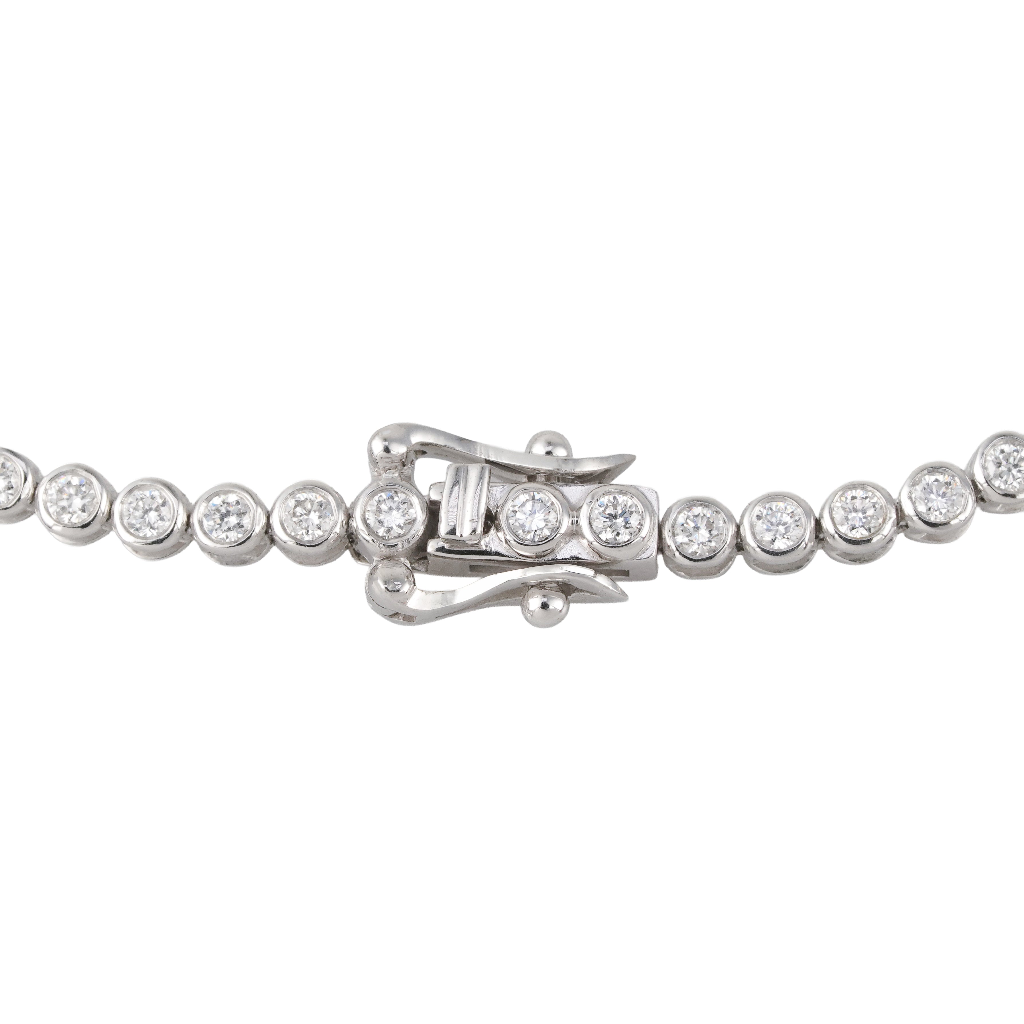 Lab Grown Diamond Tennis Bracelet (2.15 CT) in 10K/14K/18K Gold – VVS EF – 7 Inch Bezel Set Luxury Bracelet