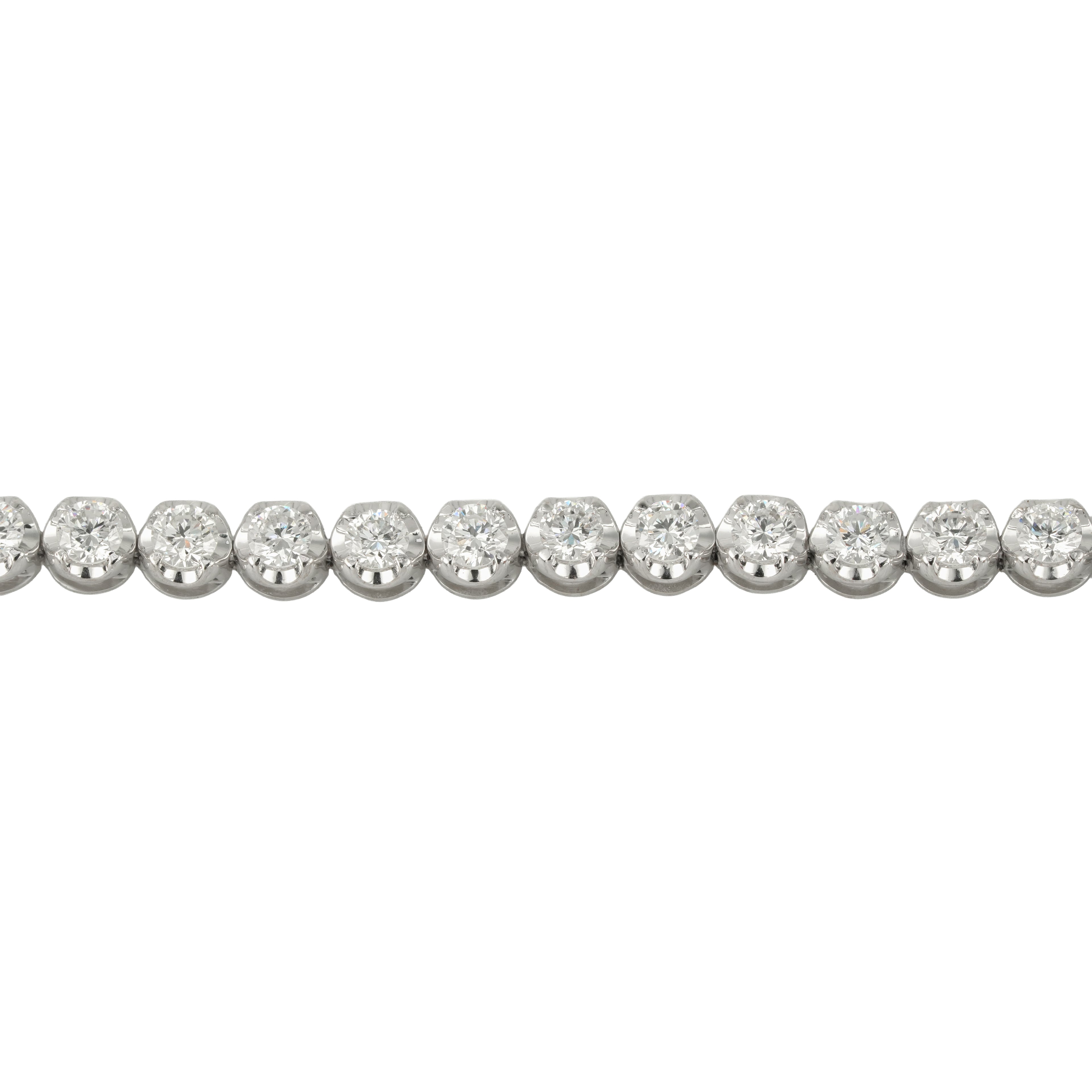 Lab Grown Diamond Tennis Bracelet (2.44 CT) in 10K/14K/18K Gold – VVS EF Round Diamonds – 7 Inch Classic Bezel Set Bracelet