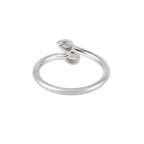 0.32 CT Lab Grown Diamond Open Wrap Ring – Pear & Oval Bezel Set Diamonds with Pavé Band – VVS EF – 10K/14K/18K Gold