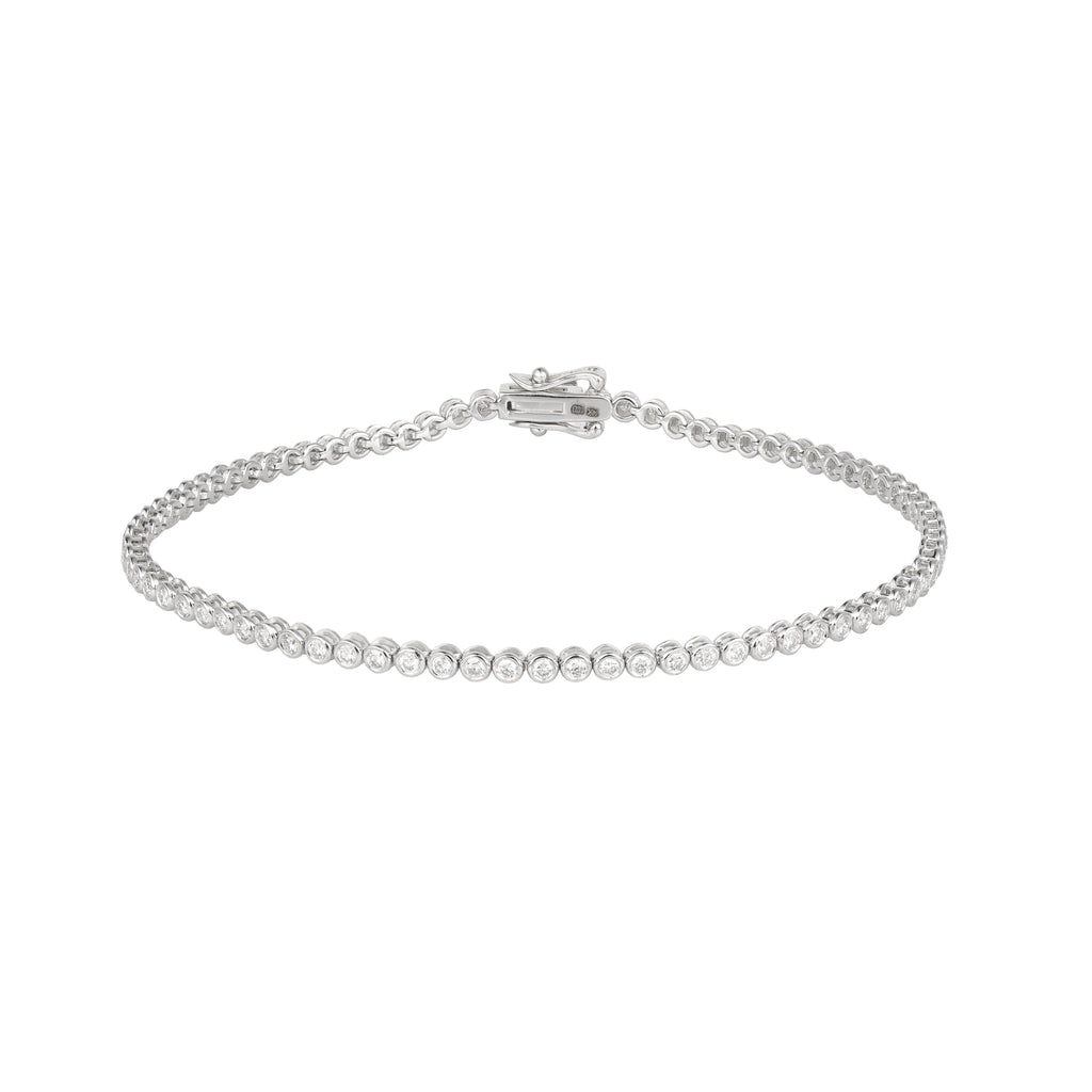 Lab Grown Diamond Tennis Bracelet (1 CT) in 10K/14K/18K Gold – VVS EF – 7 Inch Classic Bezel Set Bracelet