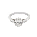 2.5 CT Lab Grown Diamond Three-Stone Ring – Oval Cut Center with Pear Side Stones – VVS EF – 14K/18K Gold Engagement Ring