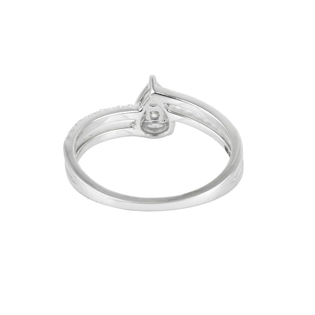 0.31 CT Lab Grown Diamond Pear Cluster Ring – Split Shank Pave Band – VVS EF – 10K/14K/18K Gold