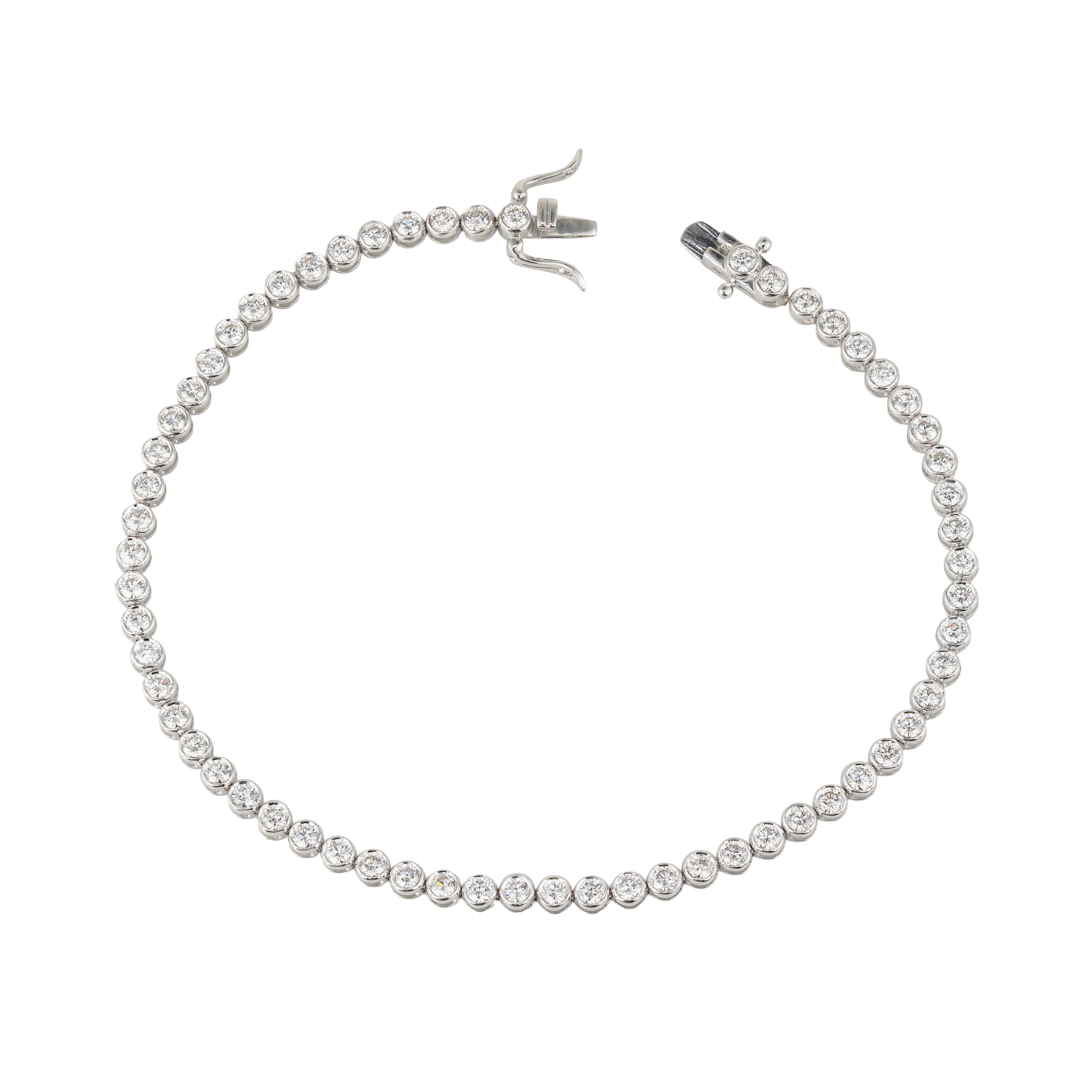 Lab Grown Diamond Tennis Bracelet (1 CT) in 10K/14K/18K Gold – VVS EF – 7 Inch Classic Bezel Set Bracelet