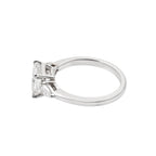 2.5 CT Lab Grown Diamond Three Stone Ring – Asscher Cut Center with Pear Side Stones – VVS EF – 14K/18K Gold Engagement Ring