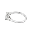2.5 CT Lab Grown Diamond Three-Stone Ring – Oval Cut Center with Pear Side Stones – VVS EF – 14K/18K Gold Engagement Ring