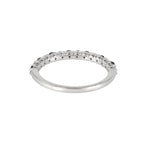 0.49 CT Lab Grown Diamond & Blue Sapphire Half Eternity Ring – Alternating Round Stones – VVS EF – 10K/14K/18K Gold