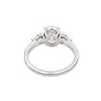 2.5 CT Lab Grown Diamond Three-Stone Ring – Oval Cut Center with Pear Side Stones – VVS EF – 14K/18K Gold Engagement Ring