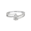 0.31 CT Lab Grown Diamond Pear Cluster Ring – Split Shank Pave Band – VVS EF – 10K/14K/18K Gold