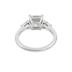2.5 CT Lab Grown Diamond Three Stone Ring – Asscher Cut Center with Pear Side Stones – VVS EF – 14K/18K Gold Engagement Ring