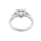 2.5 CT Lab Grown Diamond Three-Stone Ring – Heart Cut Center with Pear Side Stones – VVS EF – 14K/18K Gold Engagement Ring