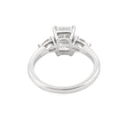 2.5 CT Lab Grown Diamond Three-Stone Ring – Radiant Cut Center with Pear Side Stones – VVS EF – 14K/18K Gold Engagement Ring
